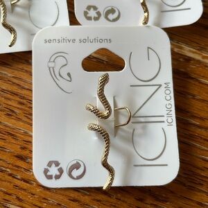 Gold snake ear cuff